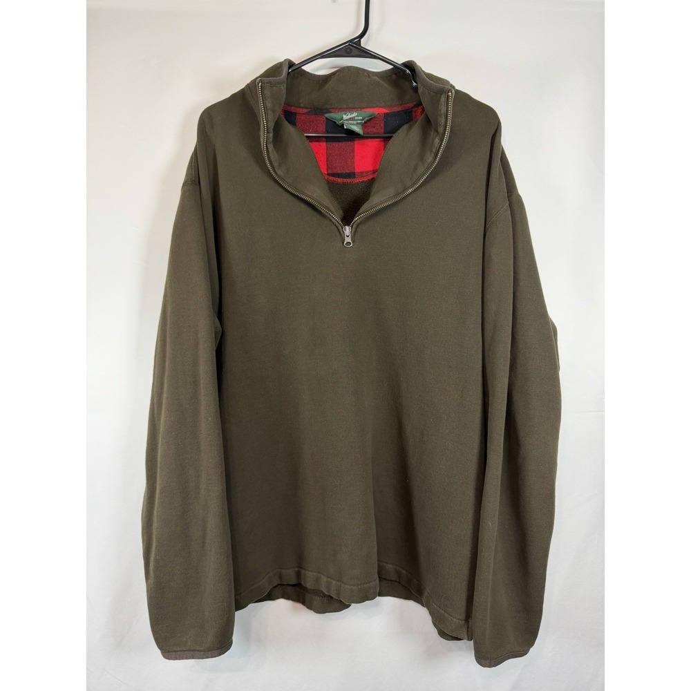 Woolrich 1/4 Zip Sweater Mens XL Brown Pullover Heavy Knit Outdoor Casual